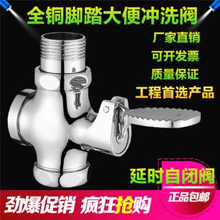 全铜蹲便器冲水阀蹲坑大便冲洗阀厕所便池脚踩延时脚踏阀 立新