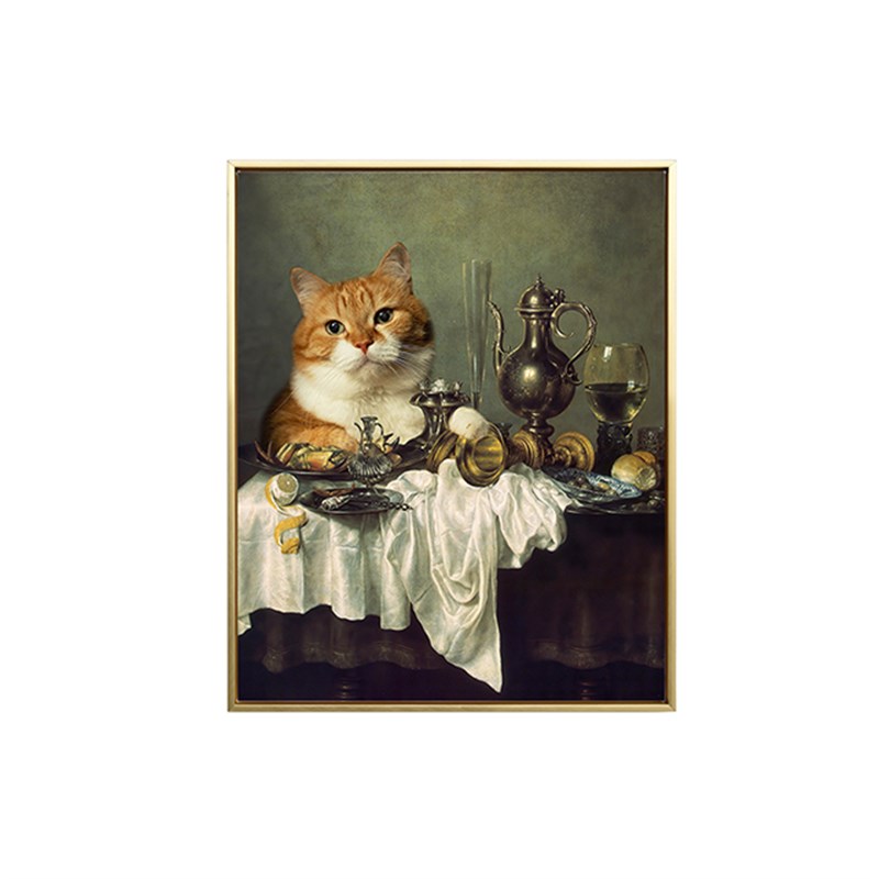 散步去橘猫恶搞客餐厅装饰名画桌子吧台儿童卧室礼物咖啡酒吧玄关图片