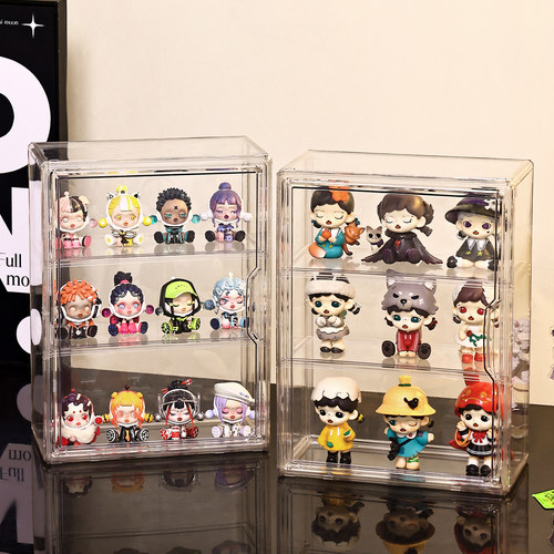 宅萌泡泡玛特展示架三层收纳盒