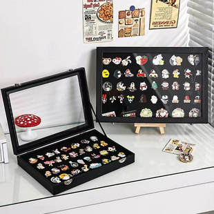 高档金属徽章展示框pin勋章收藏毛毡纪念板奖牌展示架胸针收纳盒