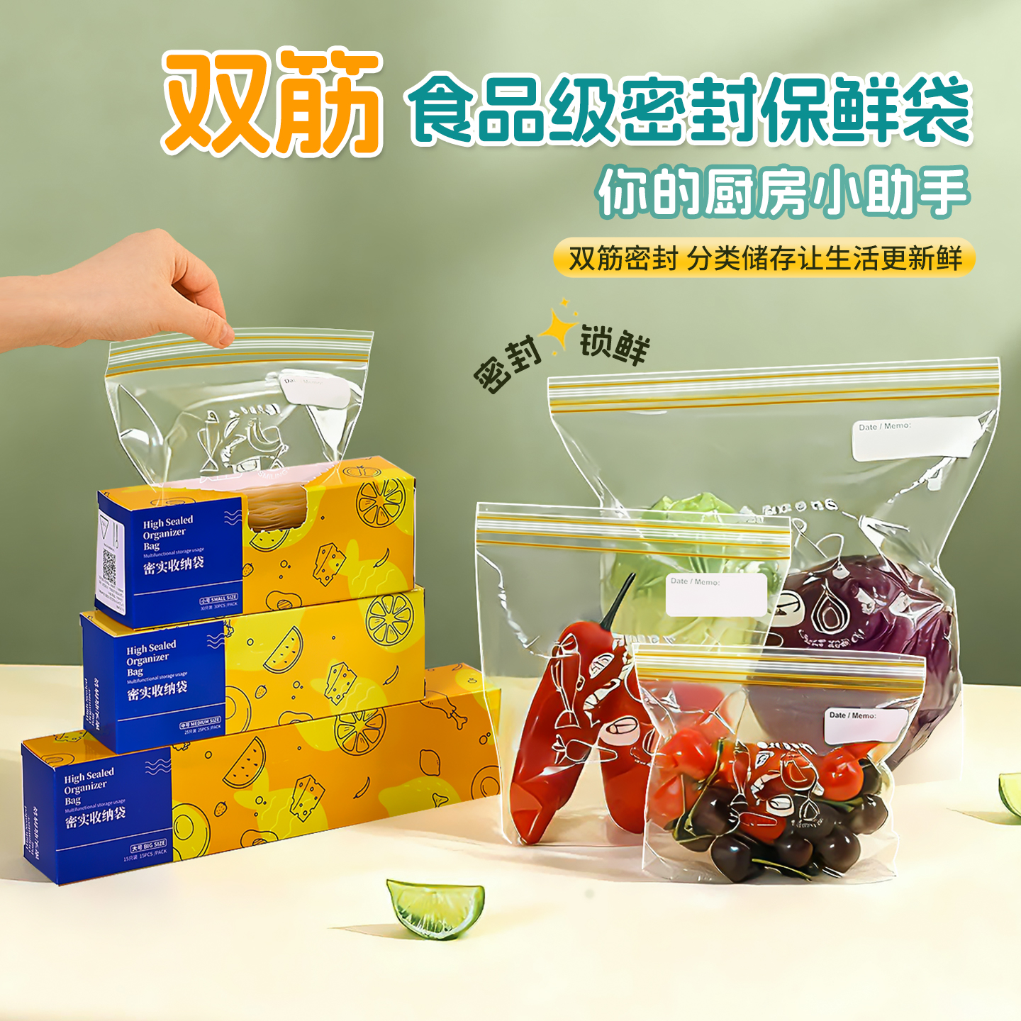 透明密封果蔬收纳袋保鲜袋