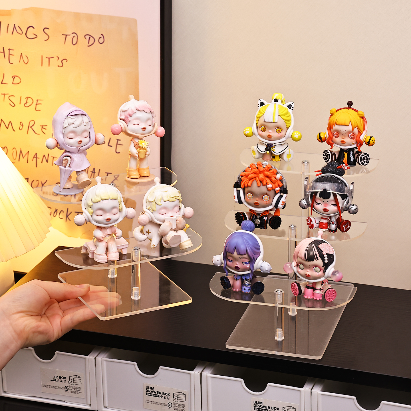 透明亚克力盲盒手办收纳展示架