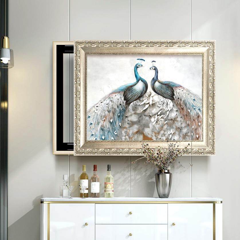 电表箱装饰画遮挡电表孔雀油画轻奢走廊挂画简欧壁画欧式,智能设备,其他智能设备,淘宝优惠券,粉丝福利购,淘宝优惠卷