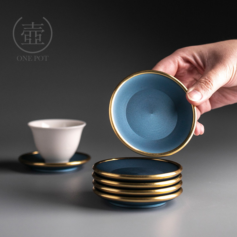 纯铜杯垫隔热茶杯垫茶壶垫茶道功夫茶杯托实木X茶具茶道配件