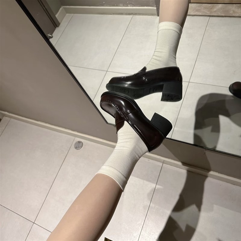 澡澡酱制服鞋不h累脚松泉高基础款JK厚底正统校供学院小皮鞋乐福