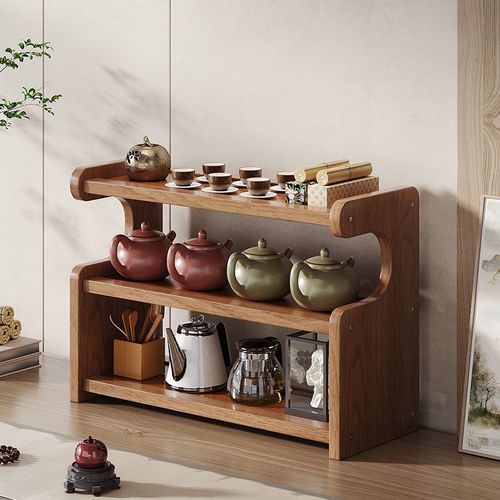 桌面茶具置物架台式博古架小型收纳茶杯展示架紫砂壶摆放架茶壶架