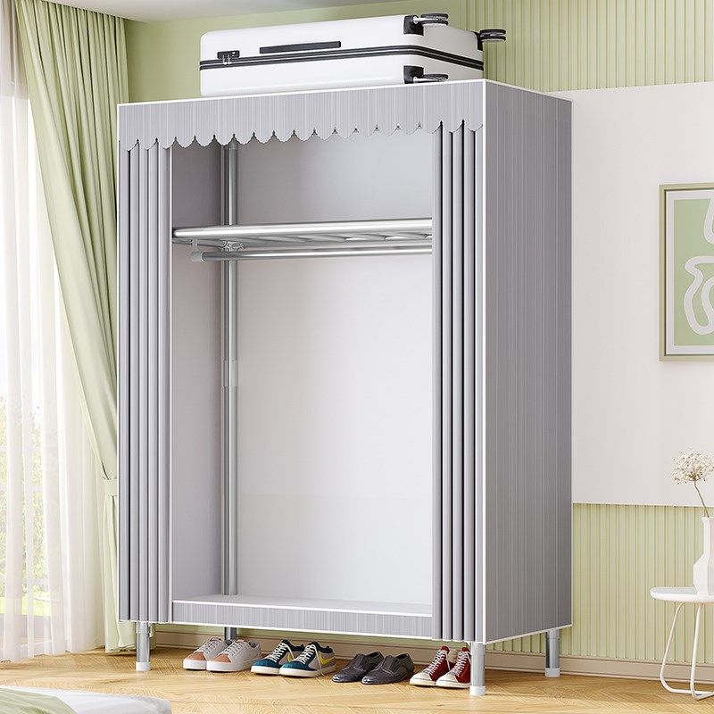 简易衣帽架防尘加厚布衣柜钢管加粗加固全钢架出租房用收纳挂衣橱,住宅家具,衣帽架,淘宝优惠券,粉丝福利购,淘宝优惠卷