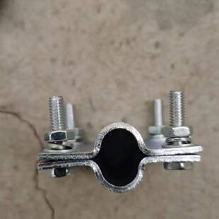 防雷支架连接片一字型十字型夹具避雷夹避雷卡方形夹镀锌圆钢卡子