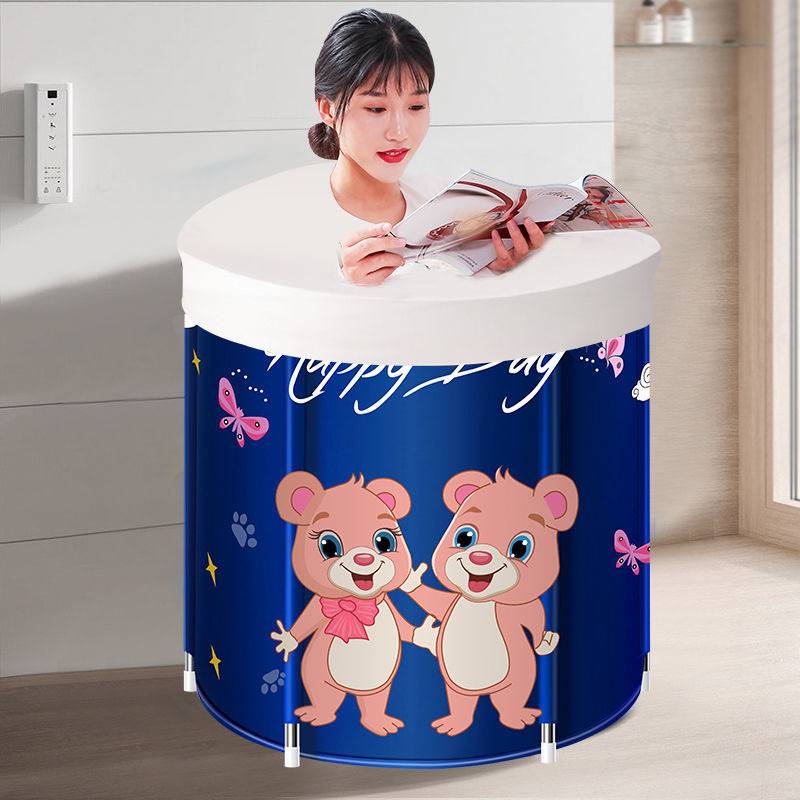 免安装浴桶折叠泡澡桶网红大号沐浴桶家用成人儿童加厚加棉便携式