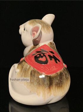 石湾娃娃陶瓷十二生肖鼠年摆件新家乔迁家装新春问候商务礼品