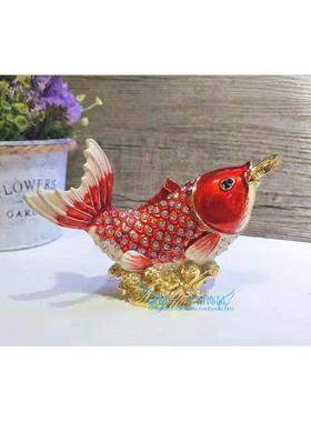 采购产品俄罗斯金属锡工艺品，钱红鲤鱼饰品，家居饰品，柜台饰品