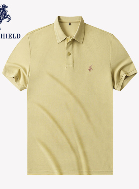 POLOSHIELD夏季男士短袖polo衫2025新款菠萝纹时尚休闲翻领T透气