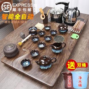 全自动上水一体家用大茶台整套功夫紫砂茶海办公会客茶盘 茶具套装