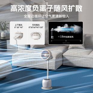 落地扇氛扇围灯轻音轮电风扇 空涡子气循环家用负F40离遥控立式