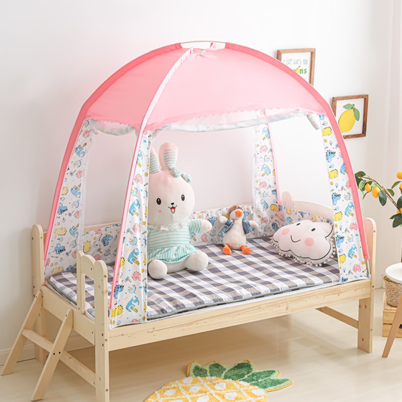 婴儿蚊帐免安装儿童床拼接床蒙古包小床全罩式通用可折叠a类防摔