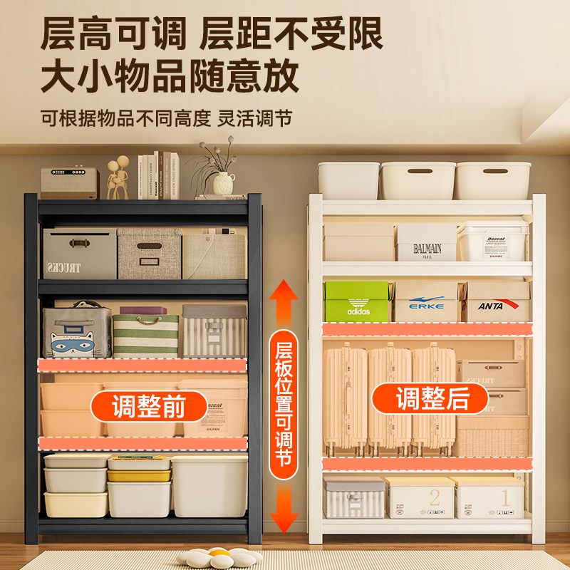 家用置物架多层收纳架客厅书架杂物间整理架钢制储物架落地货架子