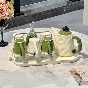 客厅茶几陶瓷茶水杯礼盒送人 高颜值乔迁新居茶具水壶水杯家用套装