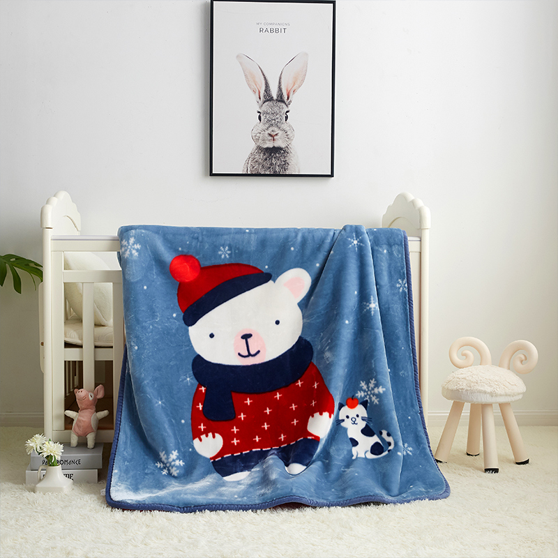 儿童云毯双层加厚小孩毛毯秋冬季幼儿园宝宝午睡被子婴儿车小毯子