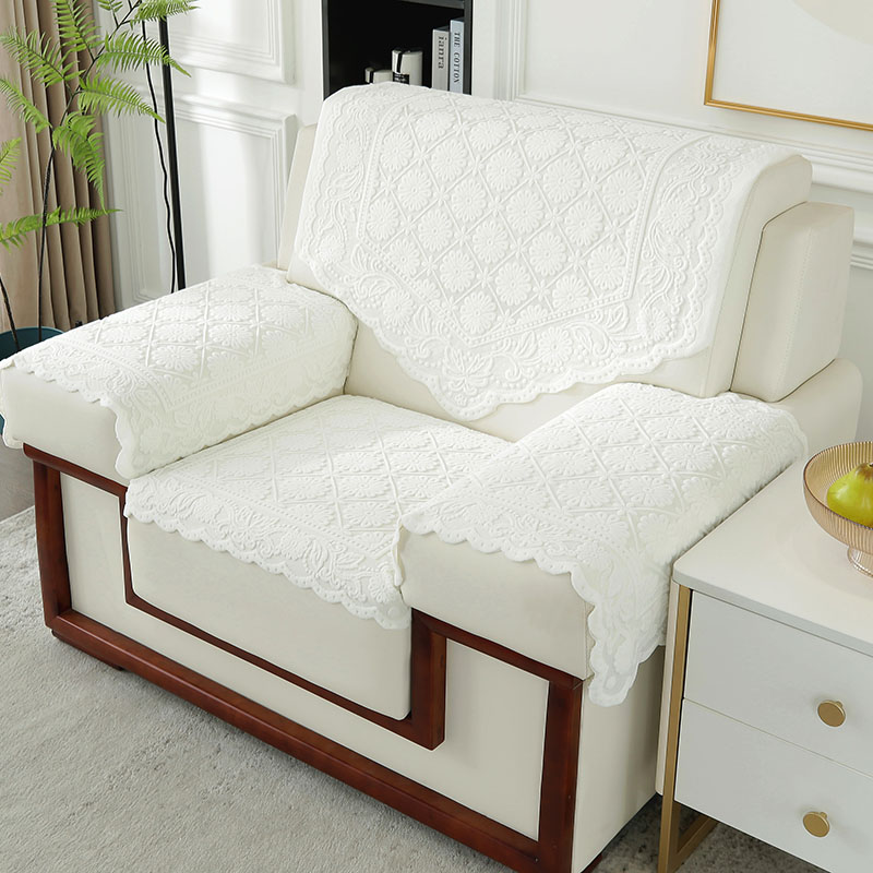 贵宾接待沙发巾蕾丝加厚靠背巾办公会议室沙发垫单人沙发纱巾坐垫