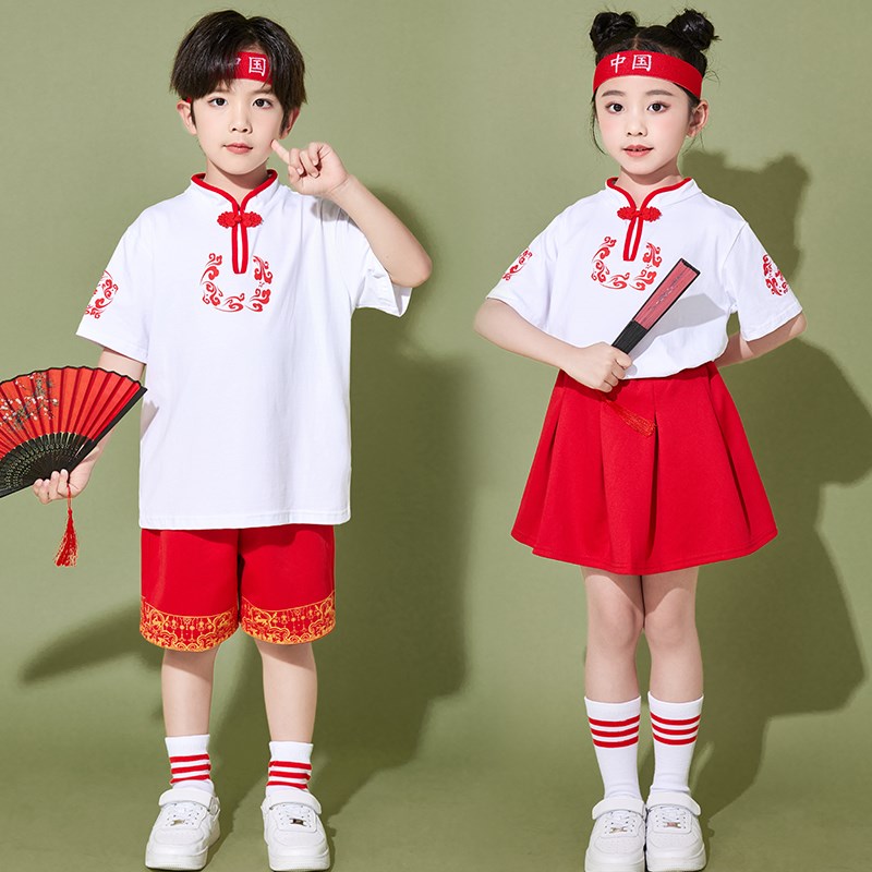 六一儿童演出服中国风幼儿园舞蹈合唱服男女小学生啦啦队表演服装