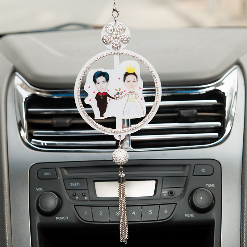 汽车挂件车内吊饰车载饰品diy照片定制韩国水晶挂饰吊坠摆件高档
