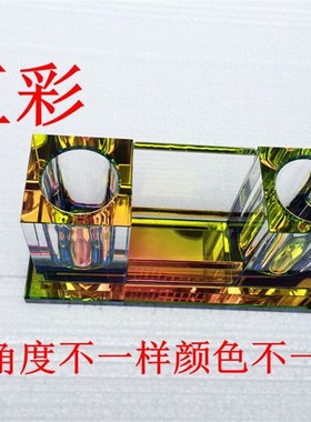 水晶话筒架麦克风支架KTV用品桌面无线话筒座水晶座咪唑台式摆件