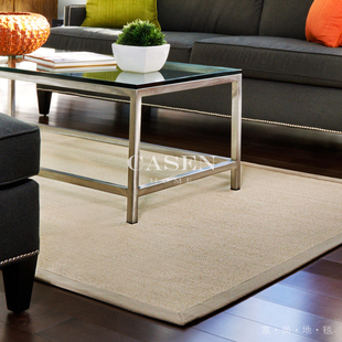 塞尚北欧剑麻地毯简约客厅茶几毯禅房茶室书房麻编织地垫门垫定制