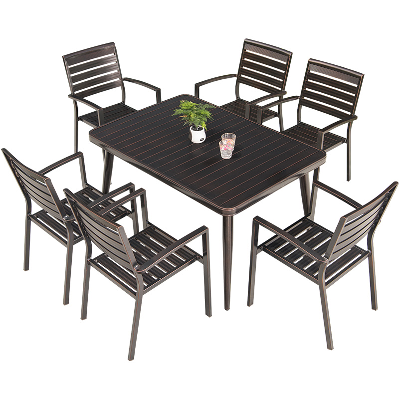 莫家户外桌椅组合别墅室外桌椅庭院花园露台阳台铝合金休闲桌椅