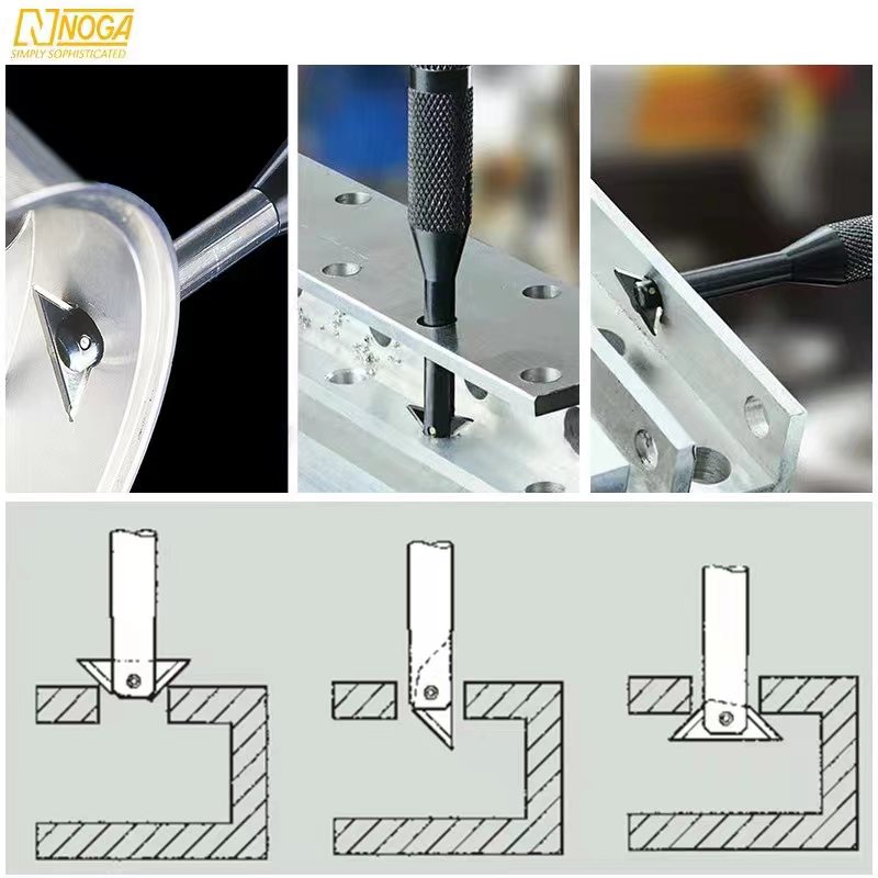 诺佳NOGA翻转交叉内外孔倒角修边刀倒角去毛刺RC1000/RC2000/RC22