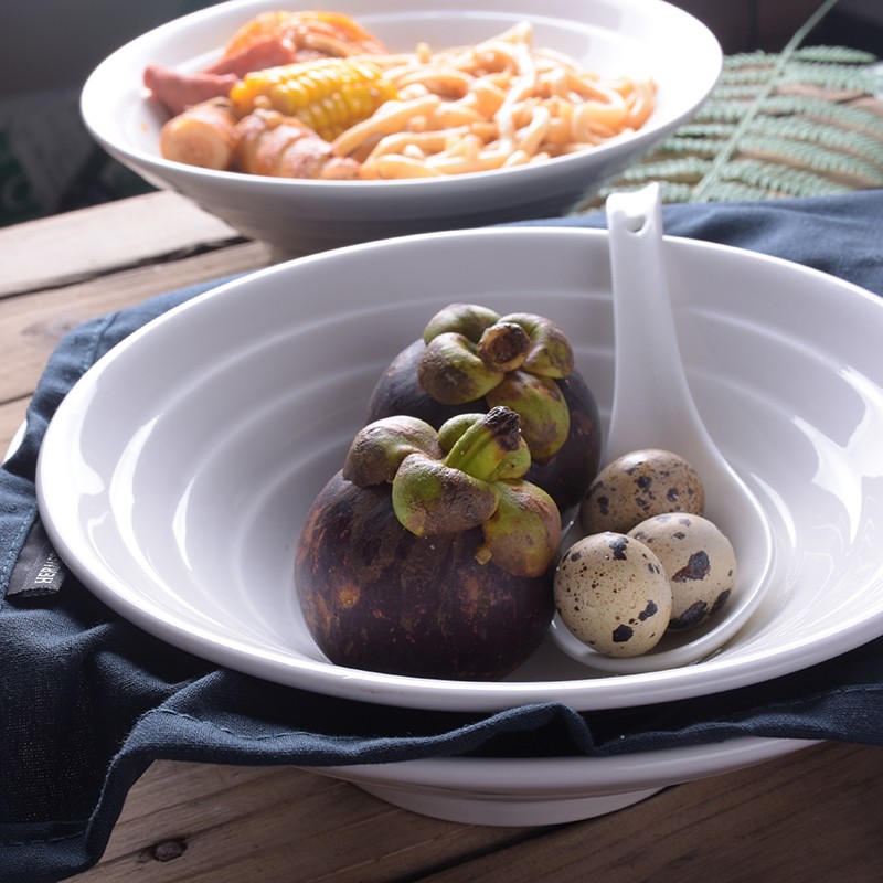 白瓷面碗家用大号日式拉面碗8寸9寸斗笠碗饭碗面碗商用陶瓷汤碗