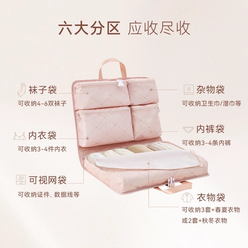 旅行收纳袋子行李箱七合一衣服整理包便携出差衣物内衣内裤分装袋