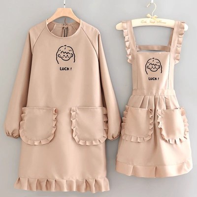 大人画画围裙女衣服美术生油画带袖防脏罩衣学生绘画成人防护