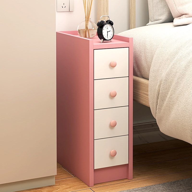 迷你床头柜轻奢超窄款粉色可爱儿童小柜子小型尺寸定制20/25/30cm