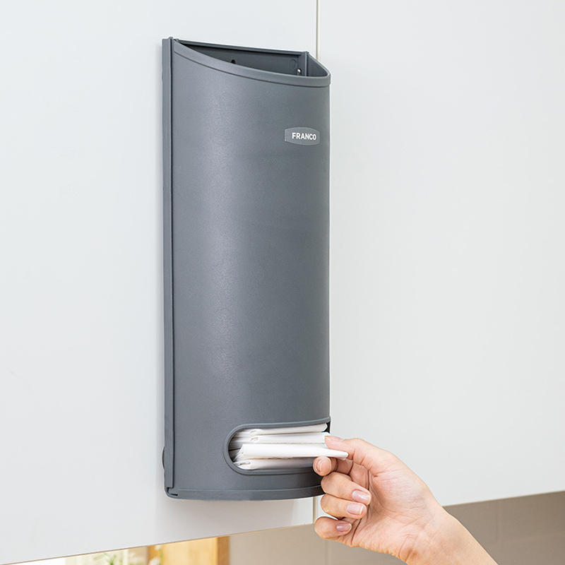 厨房挂壁式垃圾袋收纳盒家用塑料袋整理盒壁挂购物袋储物盒子