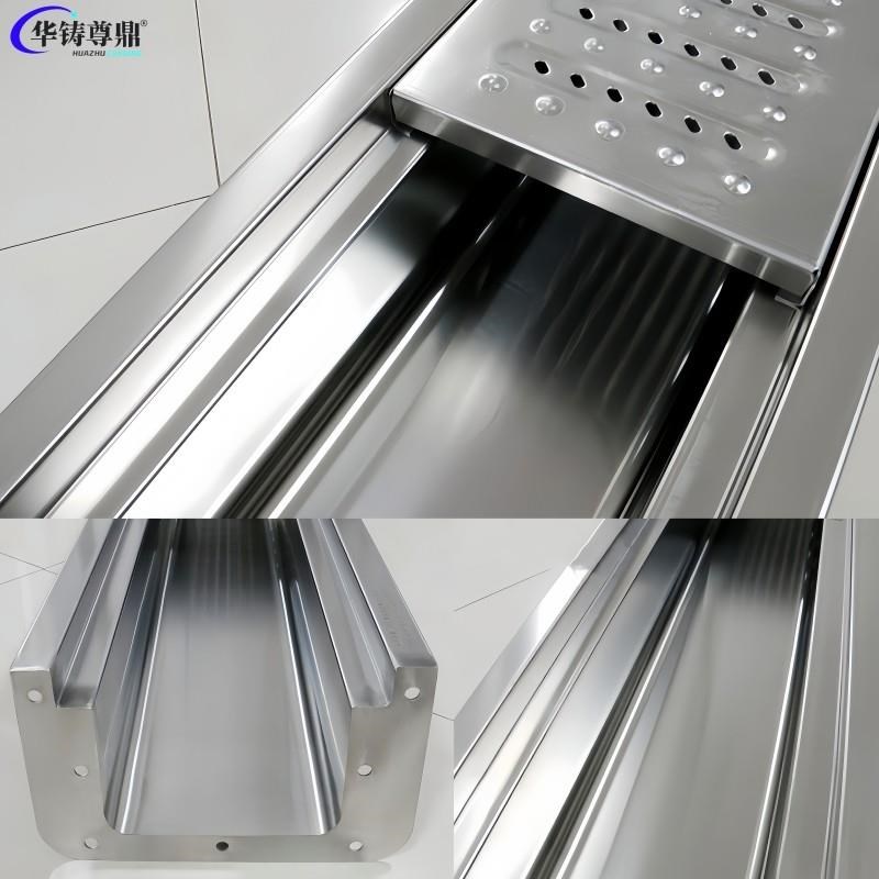 304成品不锈钢排水沟u型槽厨房饭店下水道沟槽排水槽盖板地沟水沟