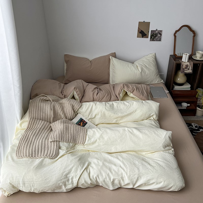 单件150x200x230水洗棉双人被套三件套被罩1.5被单人学生宿舍