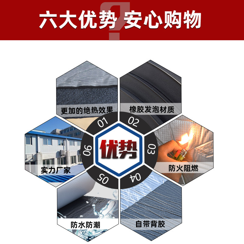 保温棉隔热棉阳光房楼顶隔热棉彩钢瓦屋顶保温板自粘防火保温材料