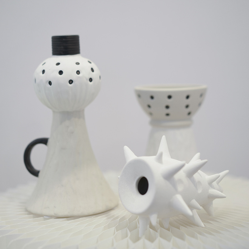 匠型风格陶瓷花瓶摆件现代几何造型酒店样板间创意软装饰品