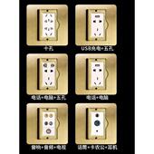 富派单门隐藏单开全铜防水接地插头HDMI Vga音频音频多媒体接地插