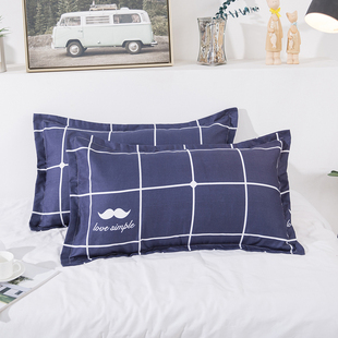枕套一支4874厘米单个人学生宿舍双人家庭旅馆枕头套 一对拍2只