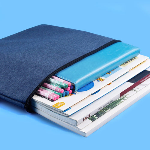 A4小清新文件袋学生用手提牛津布简约拉链试卷夹大容量可爱儿童韩