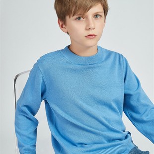 秋冬中大童毛衣加绒加厚男童女童大码纯棉春装2023儿童打底衫针织