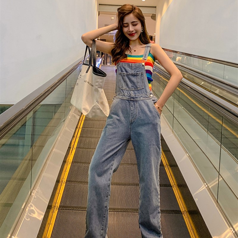 170高个子女生加长时尚拖地牛仔背带裤子女175女装180穿搭气质秋