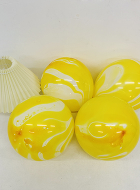 网红黄色气球布置商场活动幼儿园开学气氛场景装饰生日背景墙橙色