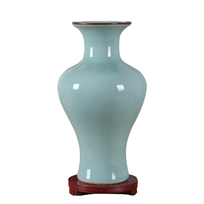 景德镇仿古官窑中式陶瓷器花瓶裂纹釉工艺装饰品客厅玄关桌面摆件