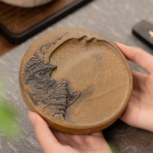 善琏湖笔 薄艺山水 歙砚济源坑鱼籽石鳝鱼黄叶金荣作研墨天然原石