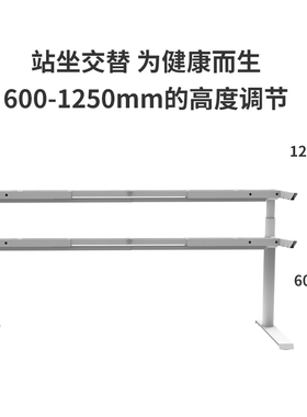 DF01P电动升降桌架偏心款椭圆柱双电机三节站立电脑升降桌脚桌腿