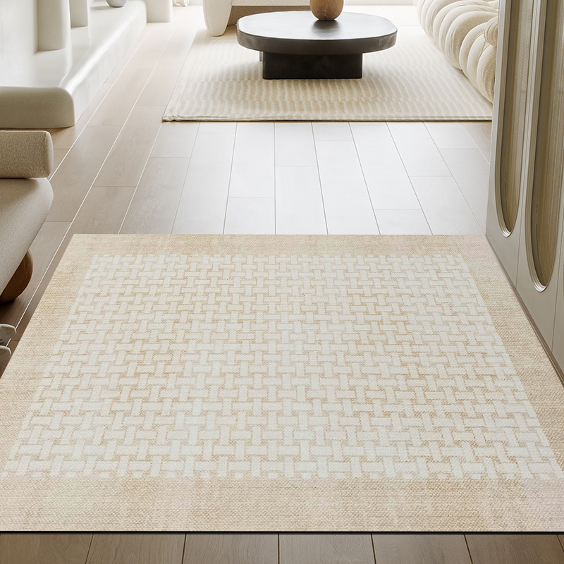 PVC 侘寂风入户门地垫高端奶油色进门地毯可裁剪日式免洗玄关脚垫