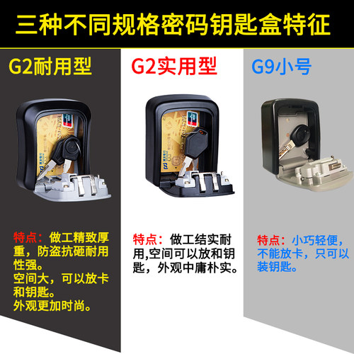 金昊装修密码钥匙盒工地密码盒装钥匙猫眼密码锁盒民宿门口锁匙箱