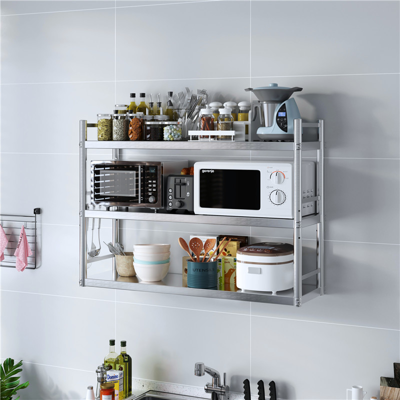 不锈钢壁挂置物架墙壁围栏饭店厨房调味架上墙架子碗架壁挂式吊架